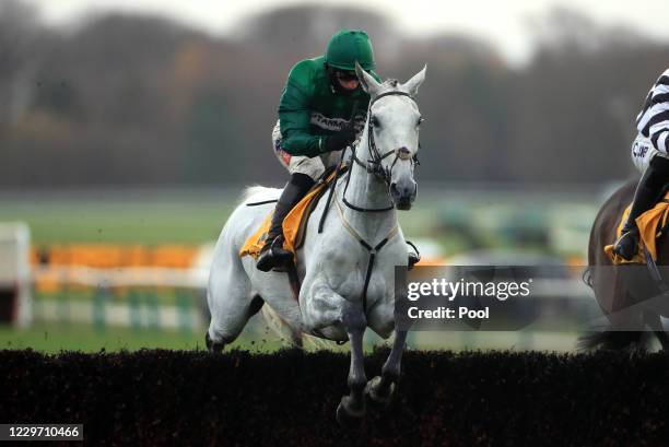 Bristol De Mai ridden by Daryl Jacob on their way to winning the Betfair Chase at Haydock Park, Merseyside on November 21, 2020 in Manchester,...