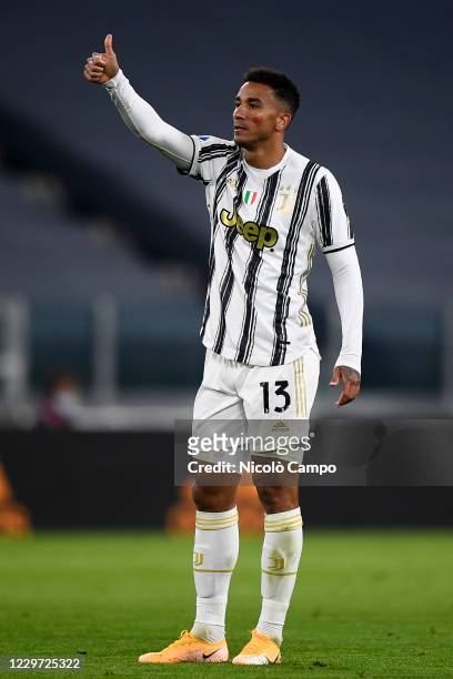 Danilo Luiz da Silva of Juventus FC gestures during the Serie A football match between Juventus FC and Cagliari Calcio. Juventus FC won 2-0 over...
