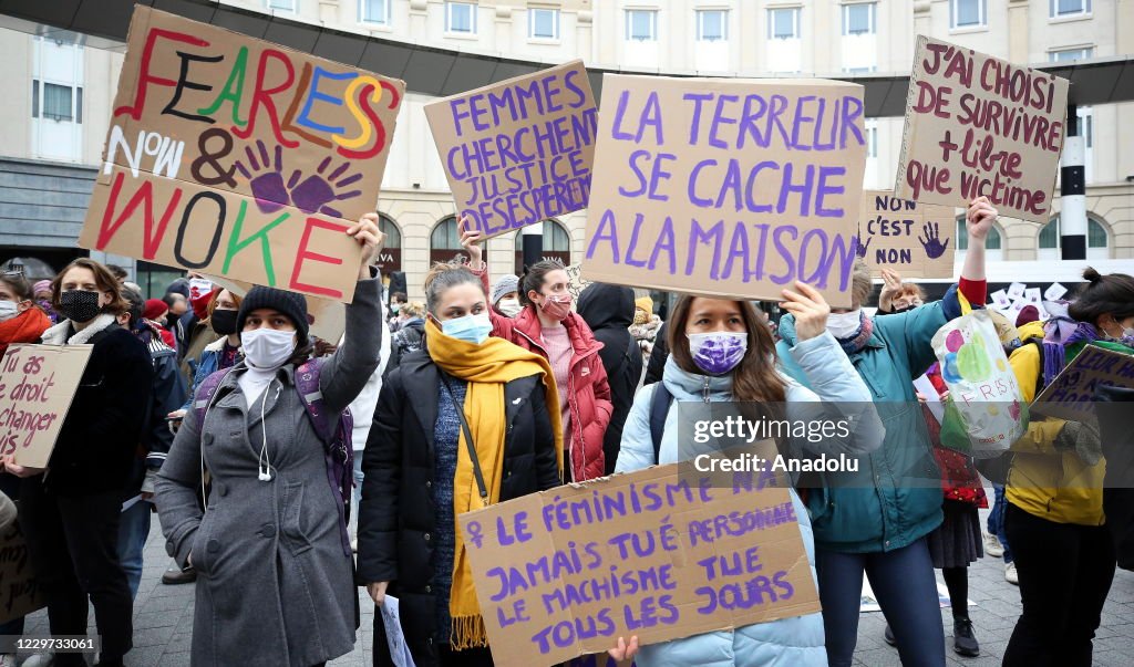 Protest against the violence against women in Brussels