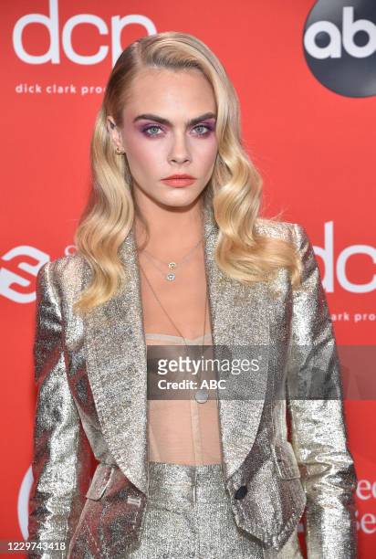 The 2020 American Music Awards", hosted by Taraji P. Henson aired from the Microsoft Theater in Los Angeles, SUNDAY, NOV. 22 , on ABC. CARA DELEVINGNE
