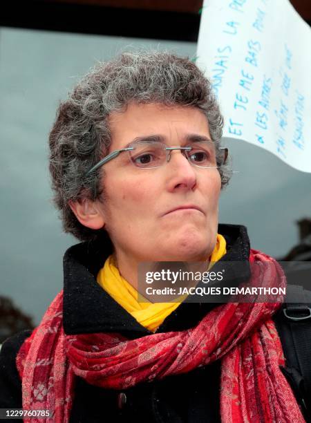 Marie-Aleth Grard, la vice-présidente de l'association ATD-Quart Monde, participe à un rassemblement organisé par l'association à l'occasion de la...