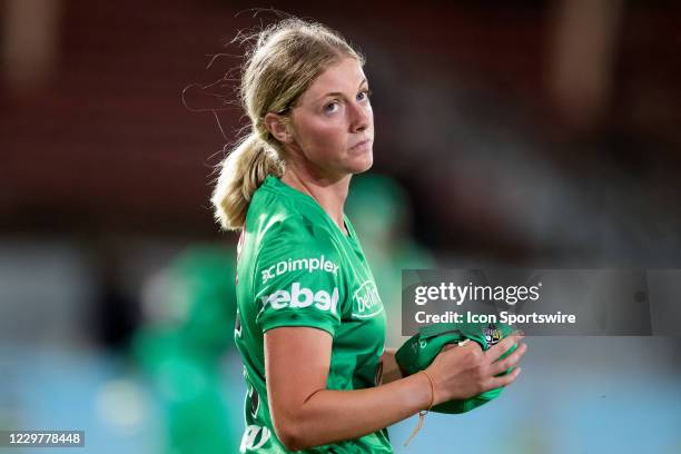 Sophie Day of the Melbourne Stars in the field of play during the Women's Big Bash League semi final cricket match between Melbourne Stars and Perth...