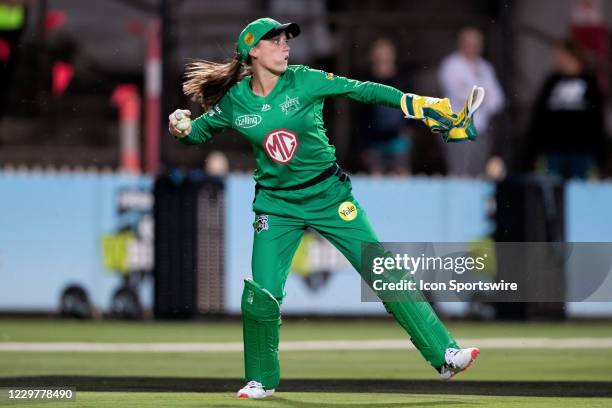 Nicole Faltum of the Melbourne Stars fields during the Women's Big Bash League semi final cricket match between Melbourne Stars and Perth Scorchers...