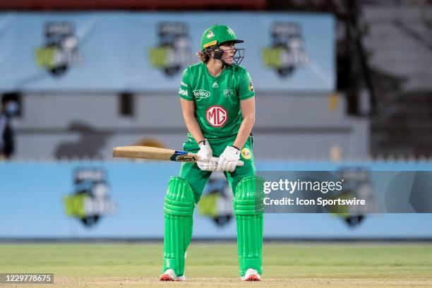 Nat Sciver of the Melbourne Stars bats during the Women's Big Bash League semi final cricket match between Melbourne Stars and Perth Scorchers on...