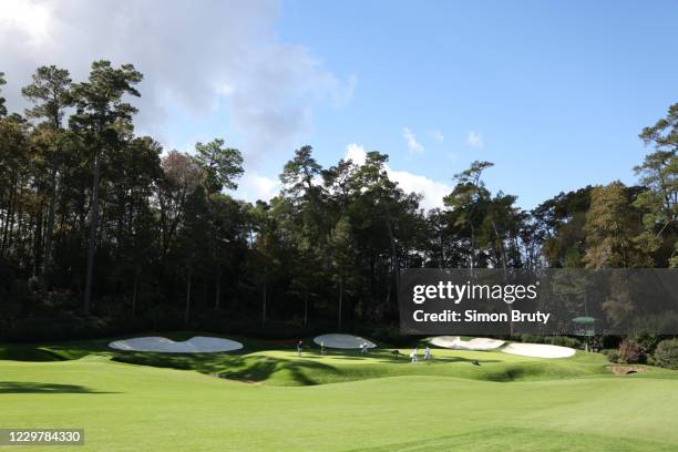 Scenic view of hole during Friday play at Augusta National. Augusta, GA CREDIT: Simon Bruty