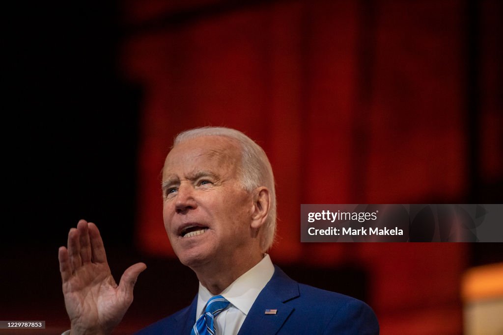 President-Elect Biden Delivers Thanksgiving Address In Wilmington