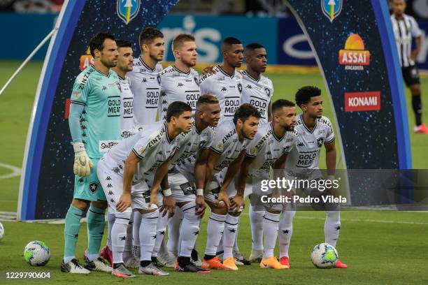 Players of Botafogo pose for a team photo before the match between Atletico MG and Botafogo as part of Brasileirao Series A 2020 at Mineirao Stadium...