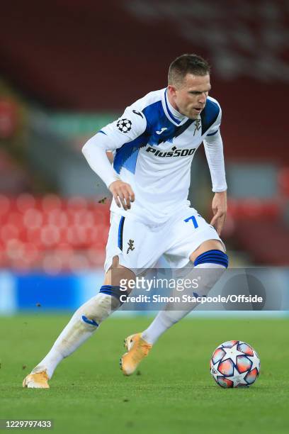 Josip Ilicic of Atalanta in action during the UEFA Champions League Group D stage match between Liverpool FC and Atalanta BC at Anfield on November...