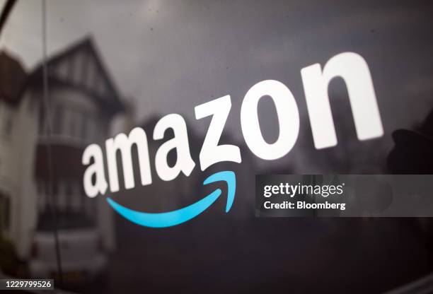 The Amazon.com Inc. Company logo on the side of a delivery van in Leigh-on-Sea, U.K., on Thursday, Nov. 26, 2020. With Black Friday almost underway,...