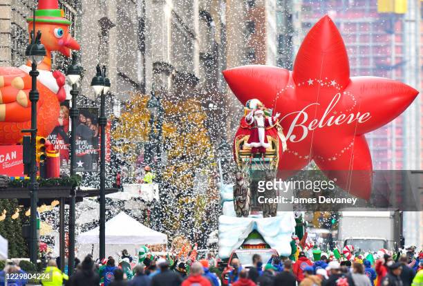 Santa Claus attends the 94th Annual Macy's Thanksgiving Day Parade on November 26, 2020 in New York City.