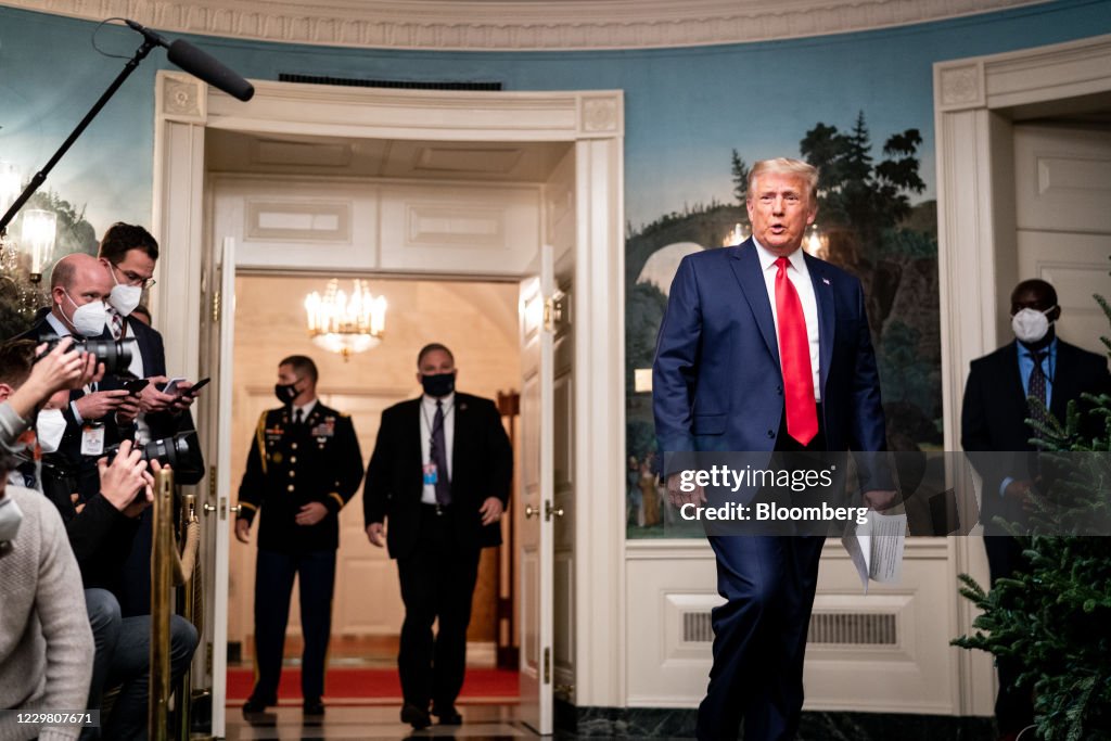President Trump Holds Thanksgiving Videoconference With Members Of The Military