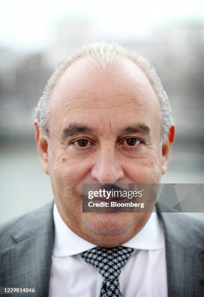 Philip Green, the billionaire owner of Arcadia Group Ltd., poses for a photograph during a Bloomberg Television interview on the EDF Energy London...