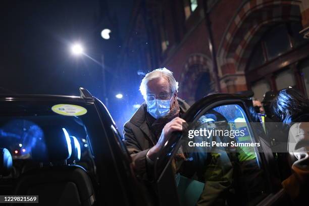 Chief Negotiator, Michel Barnier arrives in London to continue Brexit negotiations at St Pancras International Station on November 27, 2020 in...