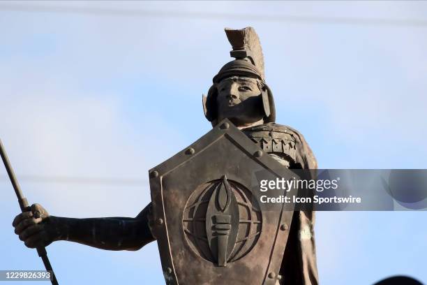General view of the statue at the stadium during the game between the Troy Trojans and the Middle Tennessee Blue Raiders on November 21, 2020 at...