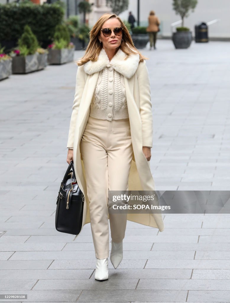 Amanda Holden seen departing The Global Radio Studios In...