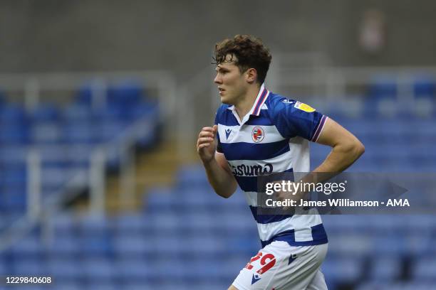 Tom Holmes of Reading during the Sky Bet Championship match between Reading and Bristol City at Madejski Stadium on November 28, 2020 in Reading,...