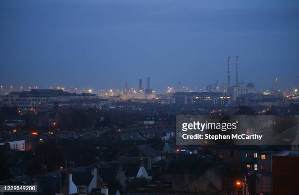 Dublin , Ireland - 28 November 2020; A general view of the Dublin city skyline prior to the GAA Hurling All-Ireland Senior Championship Semi-Final...