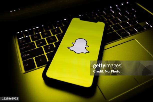 Snapchat logo is seen displayed on a phone screen in this illustration photo taken in Poland on November 29, 2020.