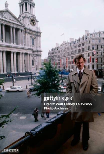 Bill Beutel covering the celebration of the Silver Jubilee of Queen Elizabeth II for ABC News.