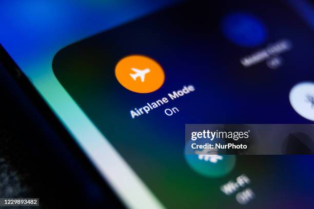 Airplane Mode icon is seen displayed on a phone screen in this illustration photo taken in Poland on December 1, 2020.