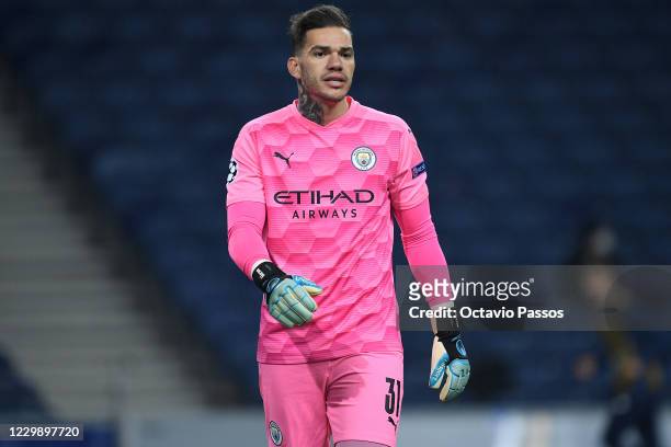 Ederson Moraes of Manchester City in action during the UEFA Champions League Group C stage match between FC Porto and Manchester City at Estadio do...