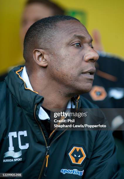 Wolverhampton Wanderers manager Terry Connor looks on during the Barclays Premier League match between Norwich City and Wolverhampton Wanderers at...