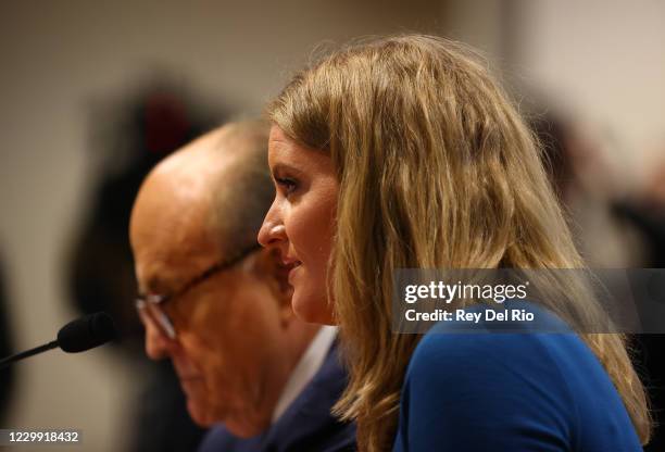 Jenna Ellis, a member of U.S. President Donald Trump's legal team, speaks during an appearance before the Michigan House Oversight Committee on...