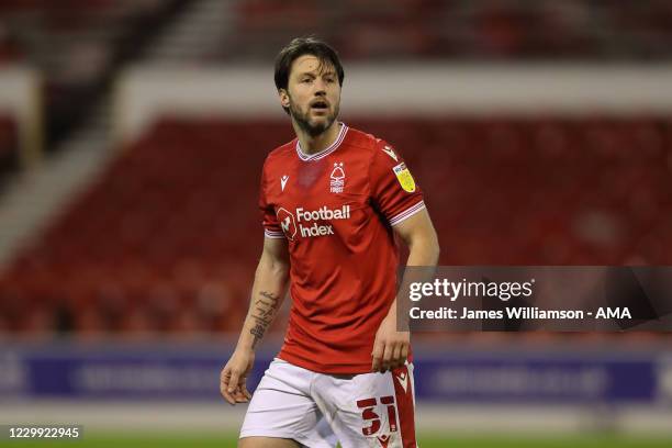 Harry Arter of Nottingham Forest during the Sky Bet Championship match between Nottingham Forest and Watford at City Ground on December 2, 2020 in...