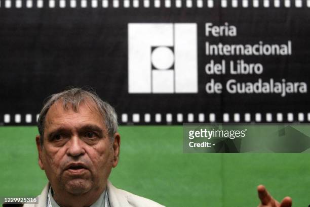 Venezuelan poet Rafael Cadenas speaks after the ceremony where he received the prize of Lliterature in Romance Languages in the framework of the...