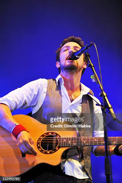 Frank Turner performs on stage at Lowlands Festival on August 21, 2011 in Biddinghuizen, Netherlands.