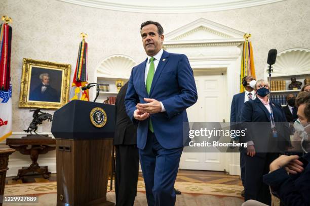 John Ratcliffe, director of National Intelligence, leaves after a Presidential Medal of Freedom ceremony to at the White House in Washington, D.C.,...