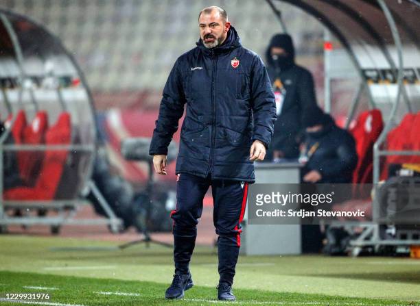 Head coach Dejan Stankovic reacts during the UEFA Europa League Group L stage match between Crvena zvezda and TSG Hoffenheim at Rajko Mitic Stadium...