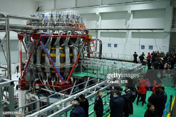 Chinas HL-2M nuclear fusion device, known as the new generation of "artificial sun", is displayed at a research laboratory in Chengdu, in eastern...