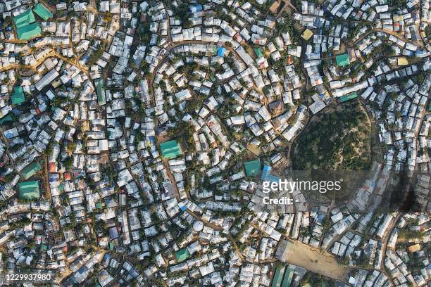In this aerial picture taken on December 4 the Kutupalong camp for Rohingya refugees is pictured in Ukhia.