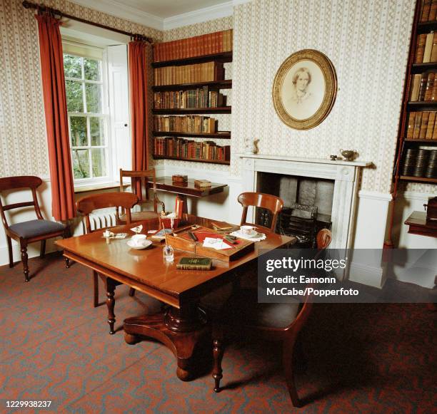 The writing room at the home of English author Charlotte Bronte in Haworth, West Yorkshire, circa July. For this series of images, award-winning...