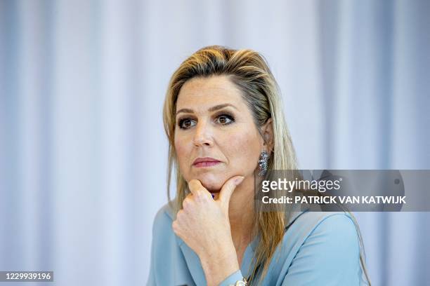 Netherlands' Queen Maxima attends a working visit to the Regional Work Center , as a member of the Dutch Committee for Entrepreneurship, at the UWV...