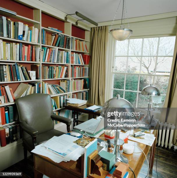 The writing room at the home of English historian and author David Starkey in Highbury, London, circa March 2009. For this series of images,...