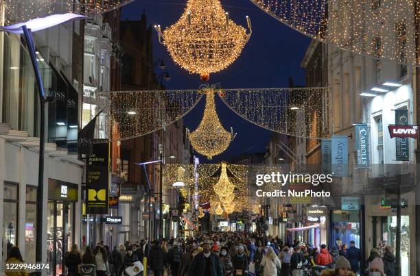 View of a busy Grafton Street in Dublin Large parts of the hospitality sector across the country have reopened today following the easing of Covid-19...