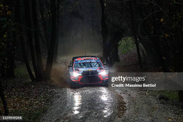 Daniel Sordo of Spain and Carlos Del Barrio of Spain compete with their Hyundai Shell Mobis WRT Hyundai i20 Coupe WRC during Day One of the FIA World...