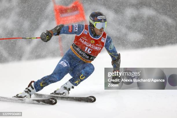 Ted Ligety of USA in action during the Audi FIS Alpine Ski World Cup Men's Giant Slalom on December 5, 2020 in Santa Caterina Italy.