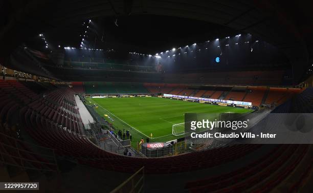 General view during the Serie A match between FC Internazionale and Bologna FC at Stadio Giuseppe Meazza on December 5, 2020 in Milan, Italy.