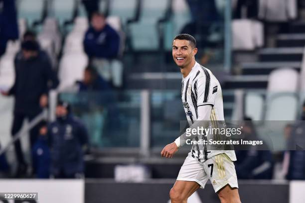 Cristiano Ronaldo of Juventus celebrates the victory during the Italian Serie A match between Juventus v Torino at the Allianz Stadium on December 5,...