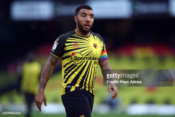 Troy Deeney of Watford during the Sky Bet Championship match between Watford and Cardiff City at Vicarage Road on December 5, 2020 in Watford,...