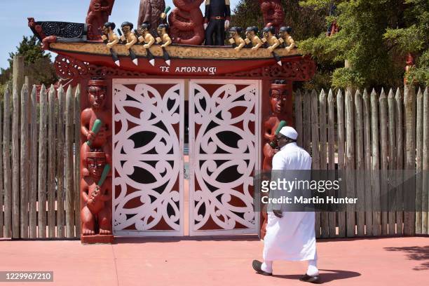 Survivor of the Mosque shootings arrives at Nga Hau E Wha National Marae on December 6, 2020 in Christchurch, New Zealand. The Royal Commission...