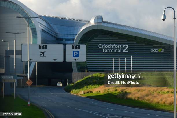 General view of an empty road to Terminal 2 at Dublin Airport, during the coronavirus lockdown level 3.The pandemic has had a 'devastating' impact on...