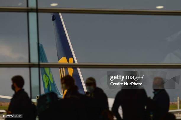 Aer Lingus and Ryanair logos seen on planes at Dublin Airport, during the coronavirus lockdown level 3. The pandemic has had a 'devastating' impact...