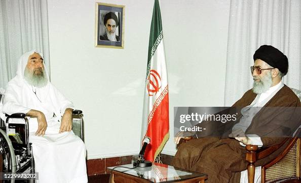 Picture released by Iranian News Agency IRNA shows Sheikh Ahmed... News