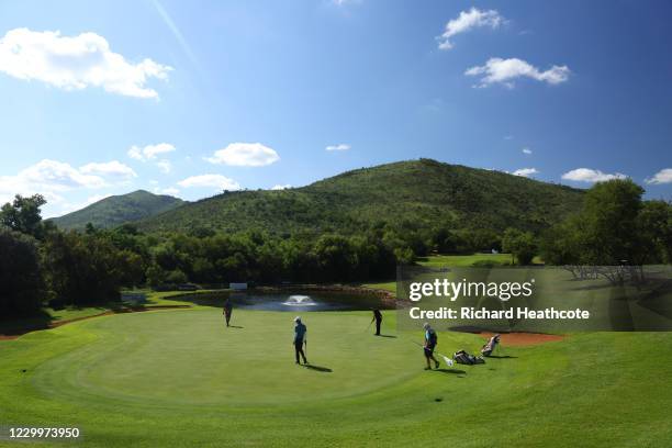 General View of Dylan Fritteli of South Africa and Christiaan Bezuidenhout of South Africa on the 13th green during the final round of the South...