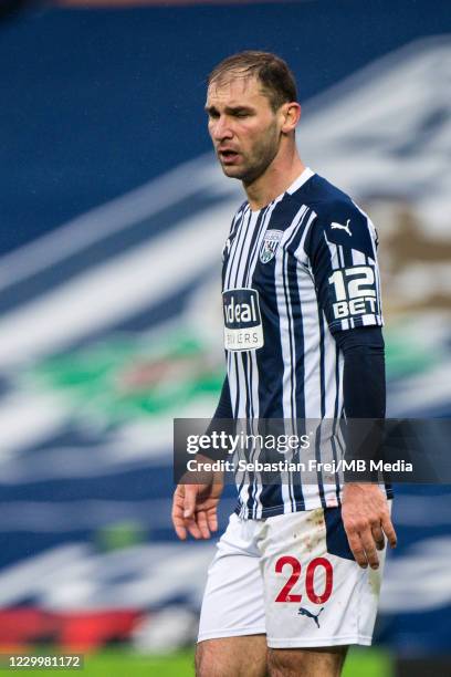 Branislav Ivanovic of West Bromwich Albion during the Premier League match between West Bromwich Albion and Crystal Palace at The Hawthorns on...