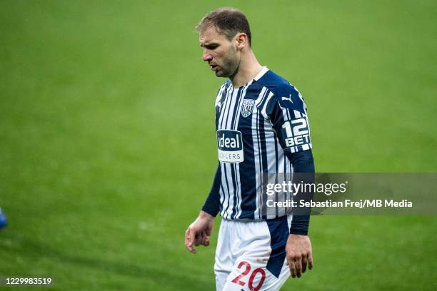 Branislav Ivanovic of West Bromwich Albion during the Premier League match between West Bromwich Albion and Crystal Palace at The Hawthorns on...